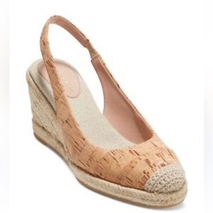 Cole Haan Women's 8.5 Slip On Slingback Espadrille Wedge Pumps Grandfoam